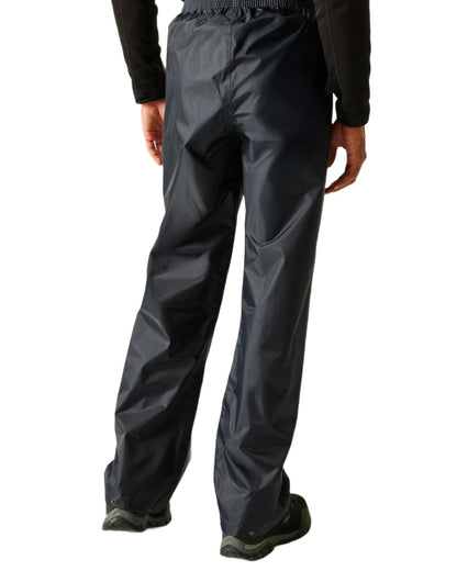 Navy Coloured Regatta Mens Stormbreak Waterproof Overtrousers on white background 