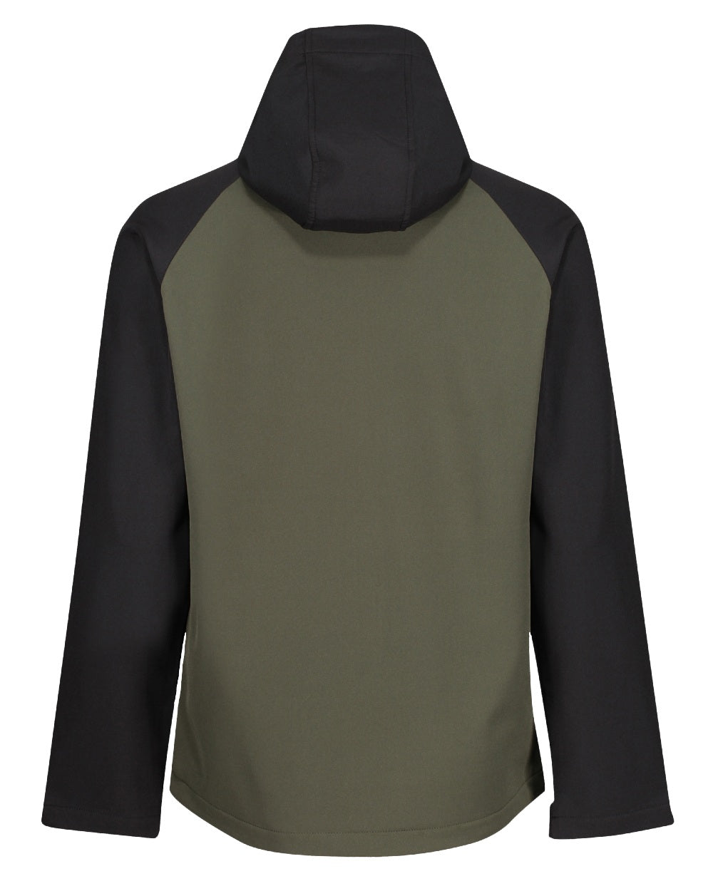 Dark Khaki Black coloured Regatta Mens Surrender Softshell Jacket on white background 