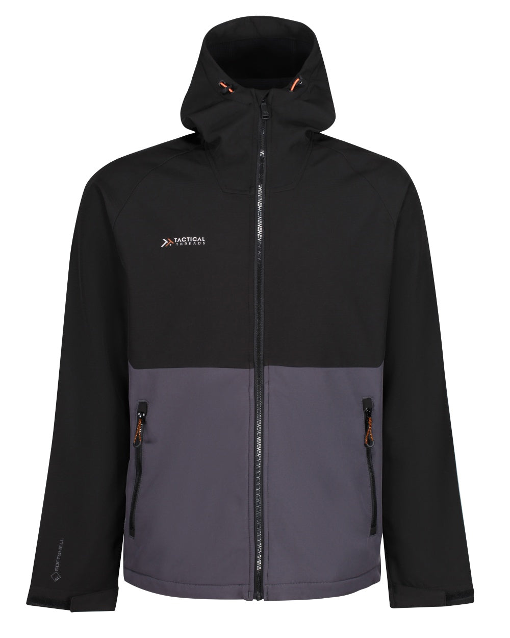 Iron Black coloured Regatta Mens Surrender Softshell Jacket on white background 