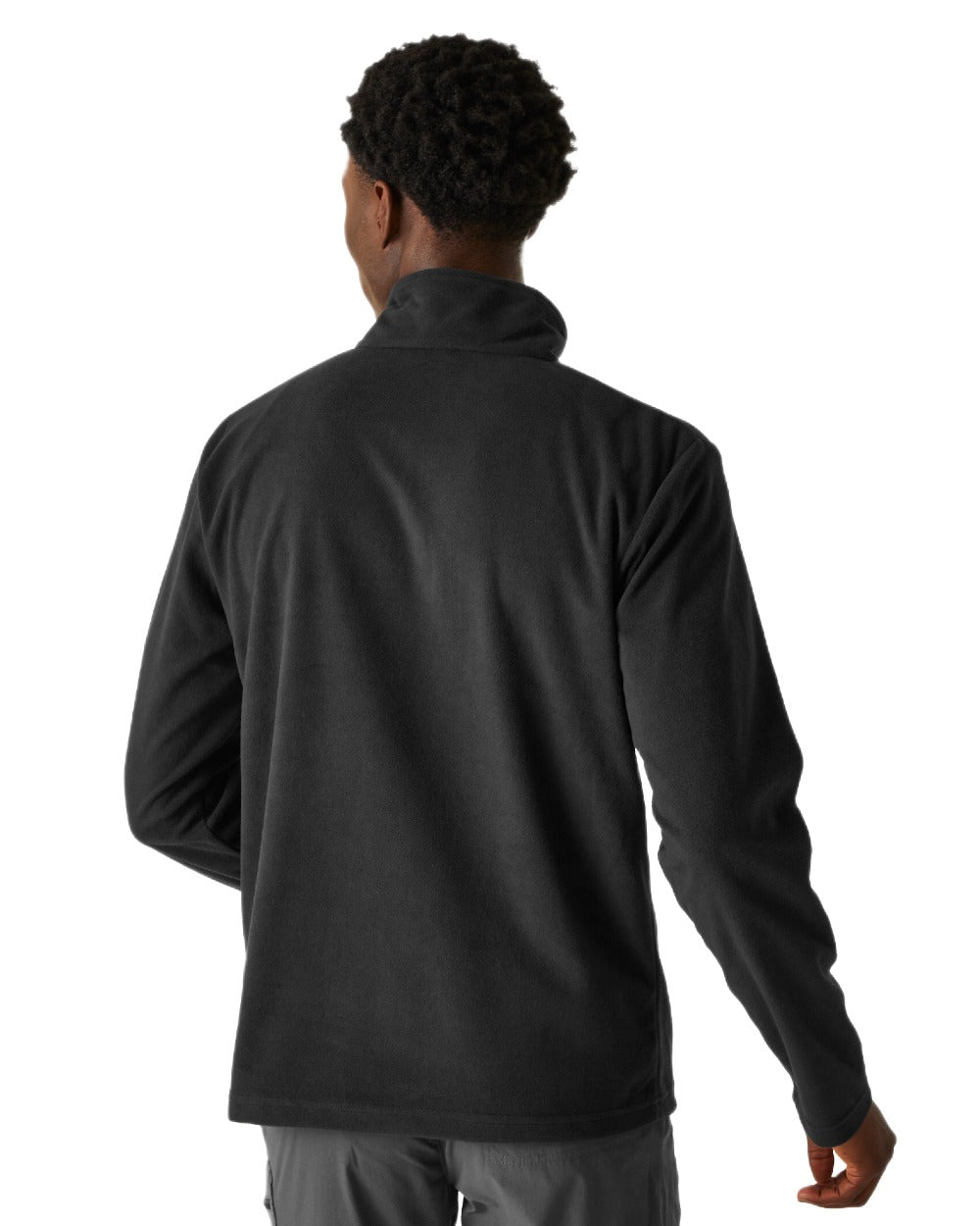 Black Coloured Regatta Mens Thompson Lightweight Half Zip Fleece on white background 