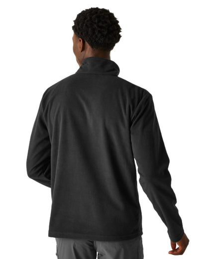 Black Coloured Regatta Mens Thompson Lightweight Half Zip Fleece on white background 