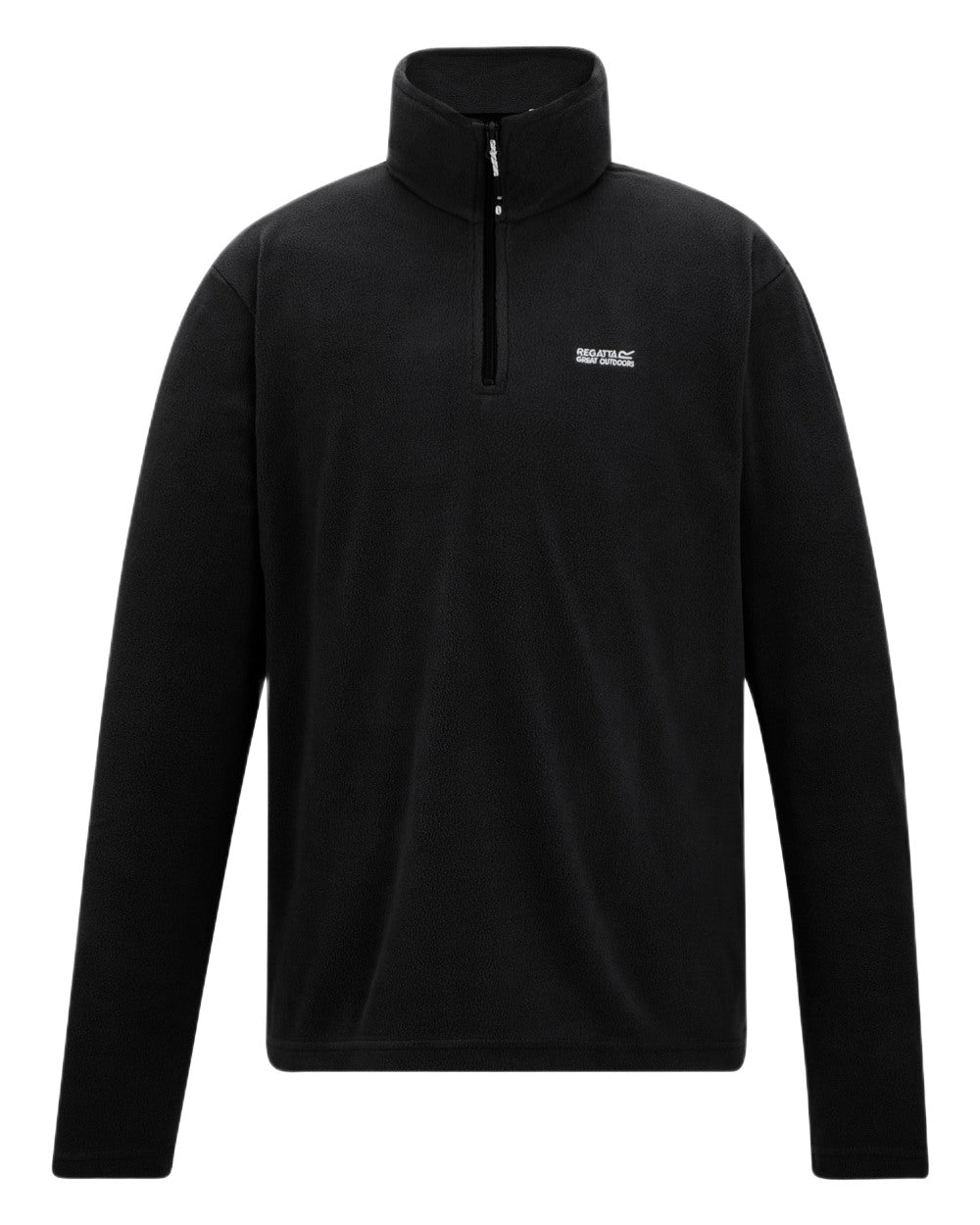 Black Coloured Regatta Mens Thompson Lightweight Half Zip Fleece on white background 