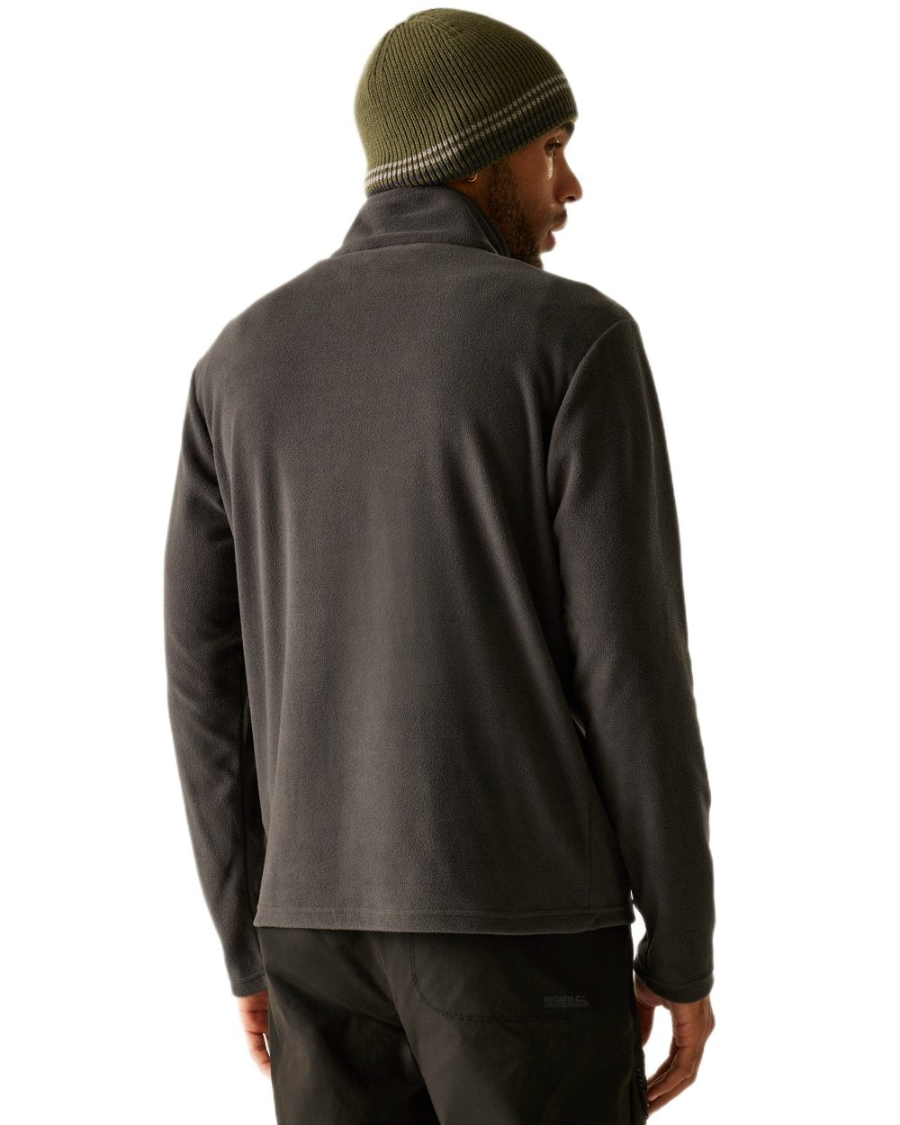 Iron Coloured Regatta Mens Thompson Lightweight Half Zip Fleece on white background 