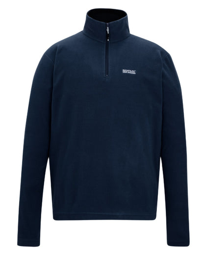 Navy Coloured Regatta Mens Thompson Lightweight Half Zip Fleece on white background 