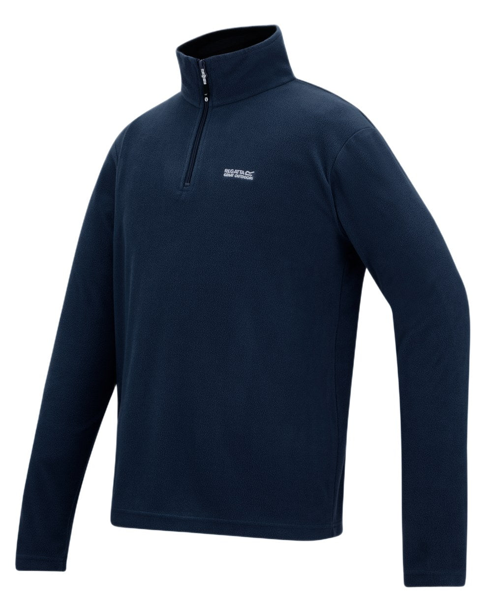 Navy Coloured Regatta Mens Thompson Lightweight Half Zip Fleece on white background 