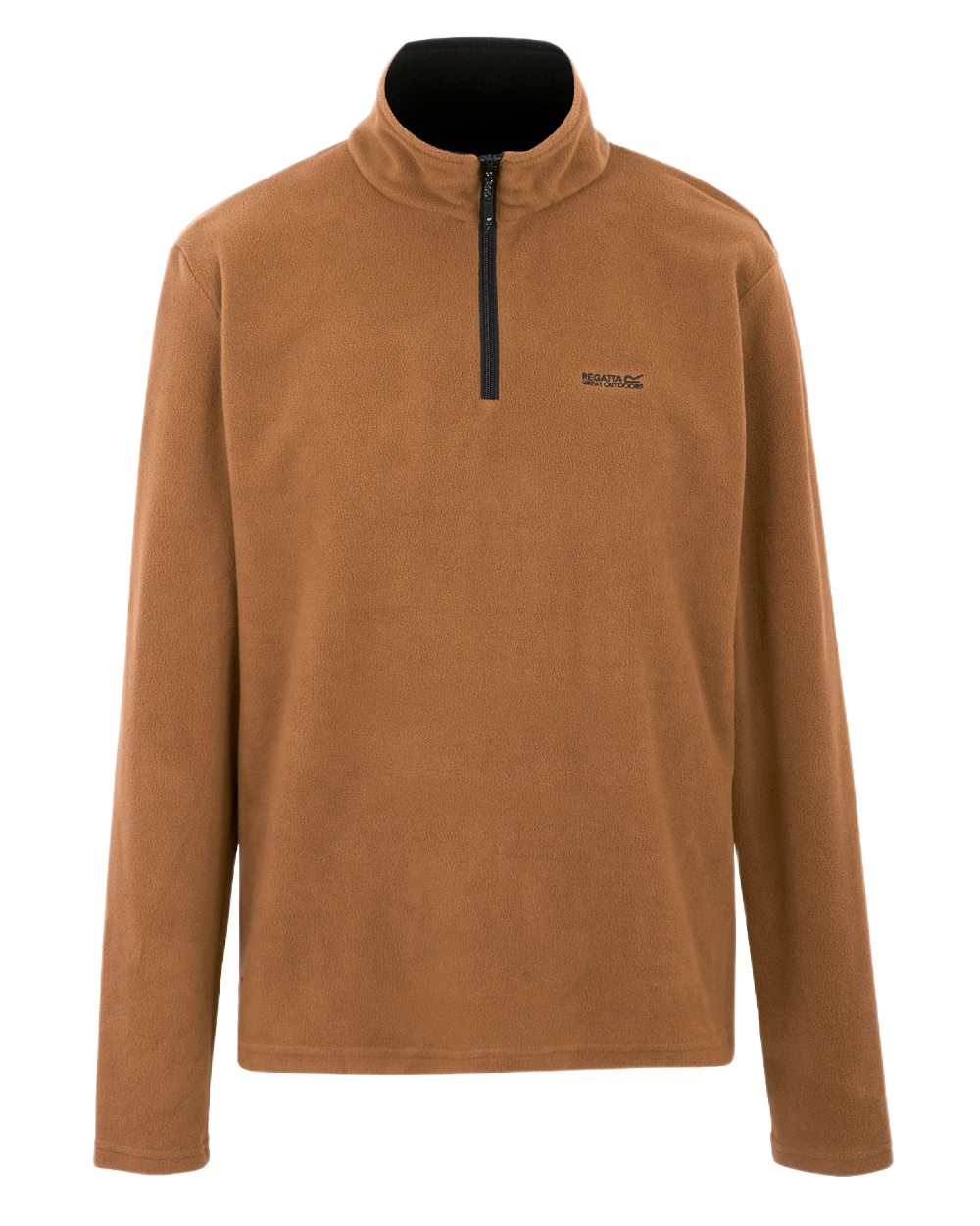 Nut Brown Coloured Regatta Mens Thompson Lightweight Half Zip Fleece on white background 