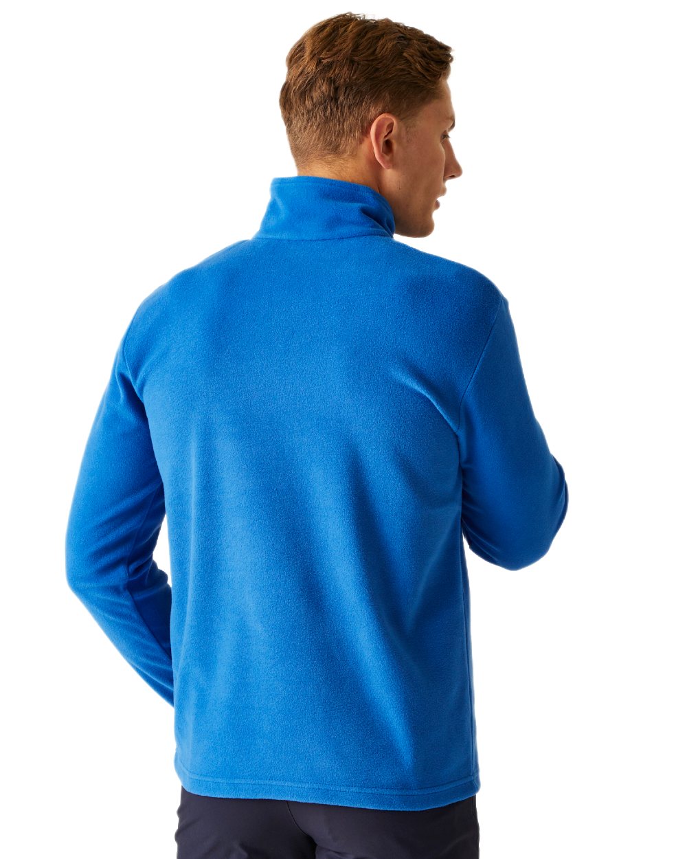 Oxford Blue Navy Coloured Regatta Mens Thompson Lightweight Half Zip Fleece on white background 