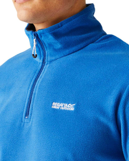 Oxford Blue Navy Coloured Regatta Mens Thompson Lightweight Half Zip Fleece on white background 