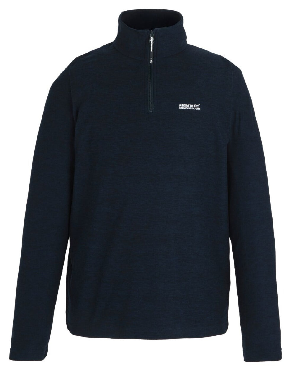 Navy Blue Coloured Regatta Mens Thompson Marl Half Zip Fleece on white background 