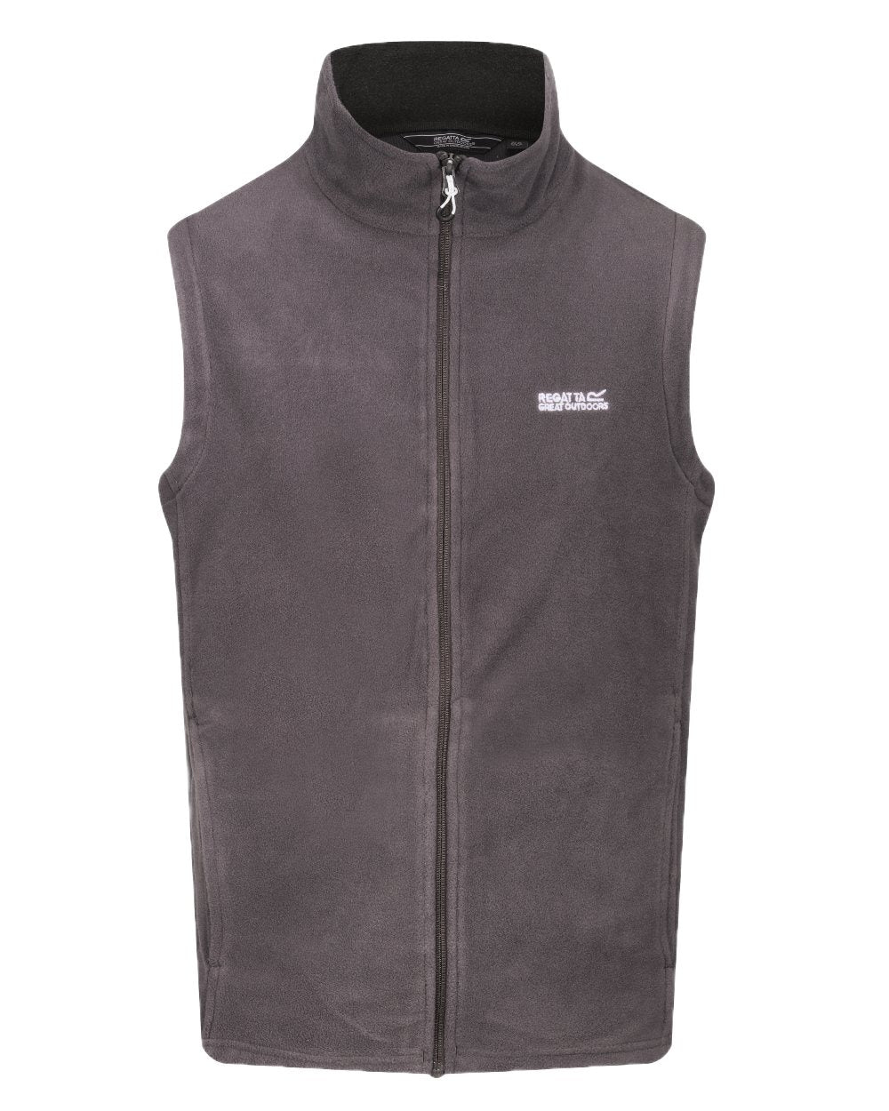 Iron Black Coloured Regatta Mens Tobias II Fleece Gilet on white background 
