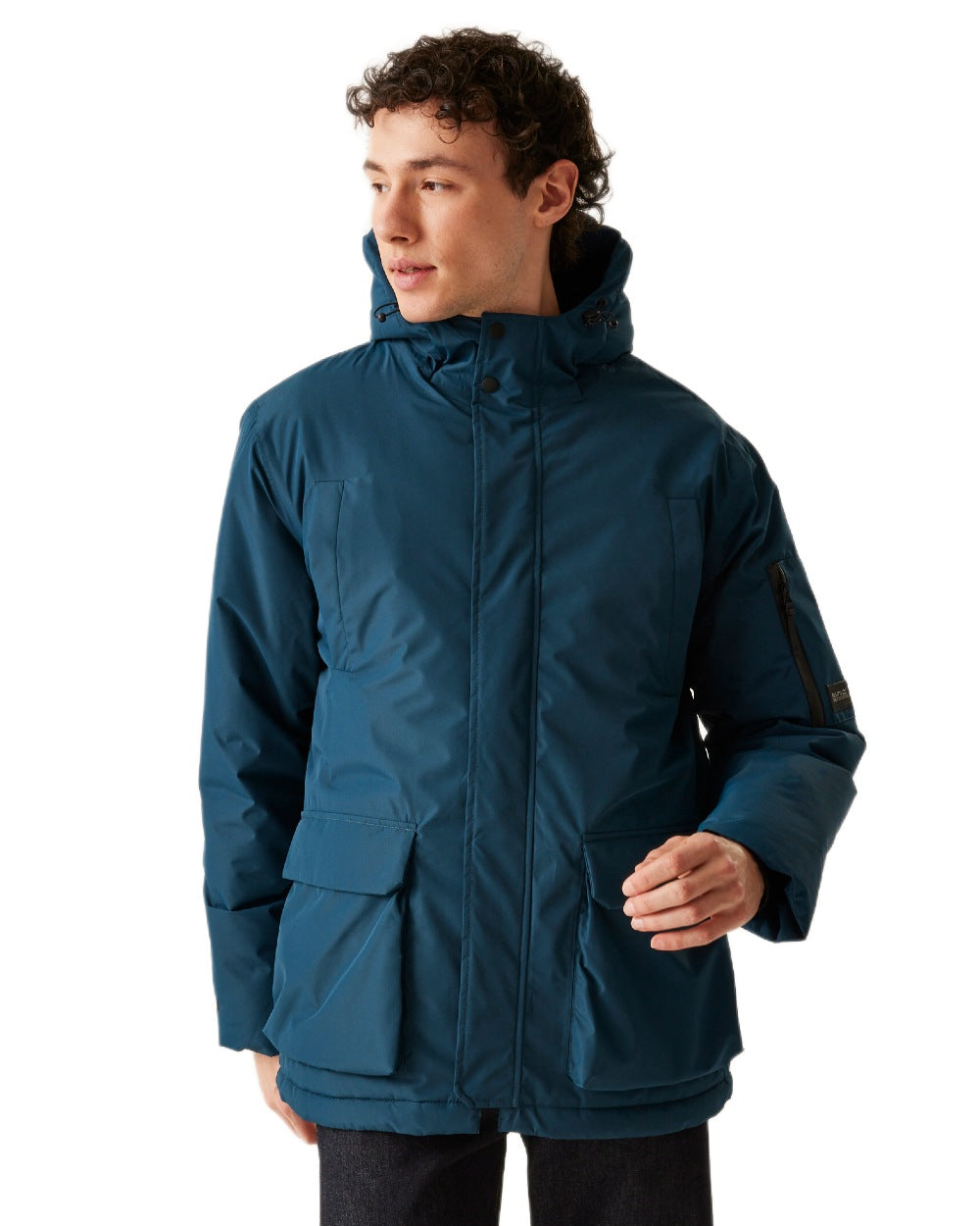 Moon Light Denim Coloured Regatta Mens Volter Heated Jacket on white background 