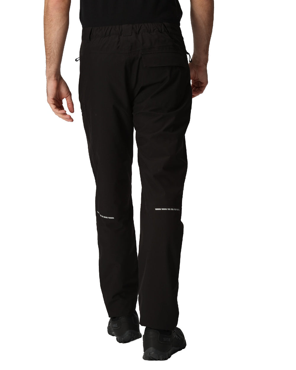 Black coloured Regatta Mens X-Pro Beacon Waterproof Trouser on white background 