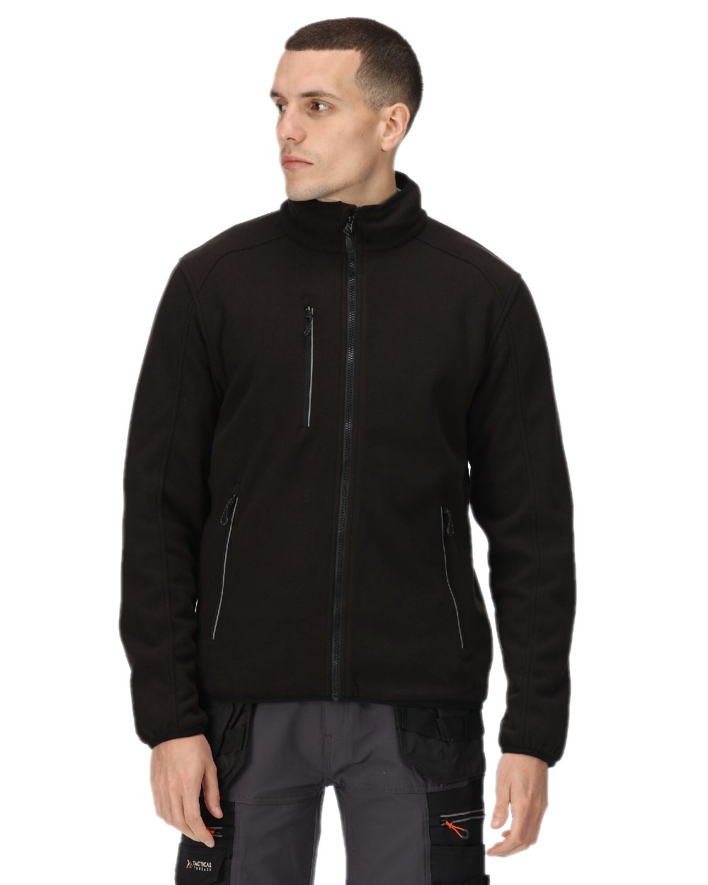 Black coloured Regatta Omicron III Waterproof Breathable Fleece on white background 