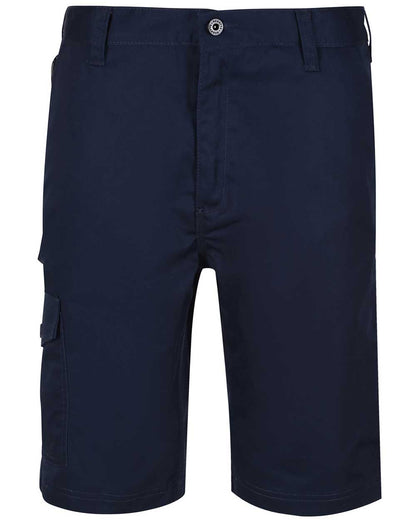 Navy coloured Regatta Pro Cargo Shorts on white background 