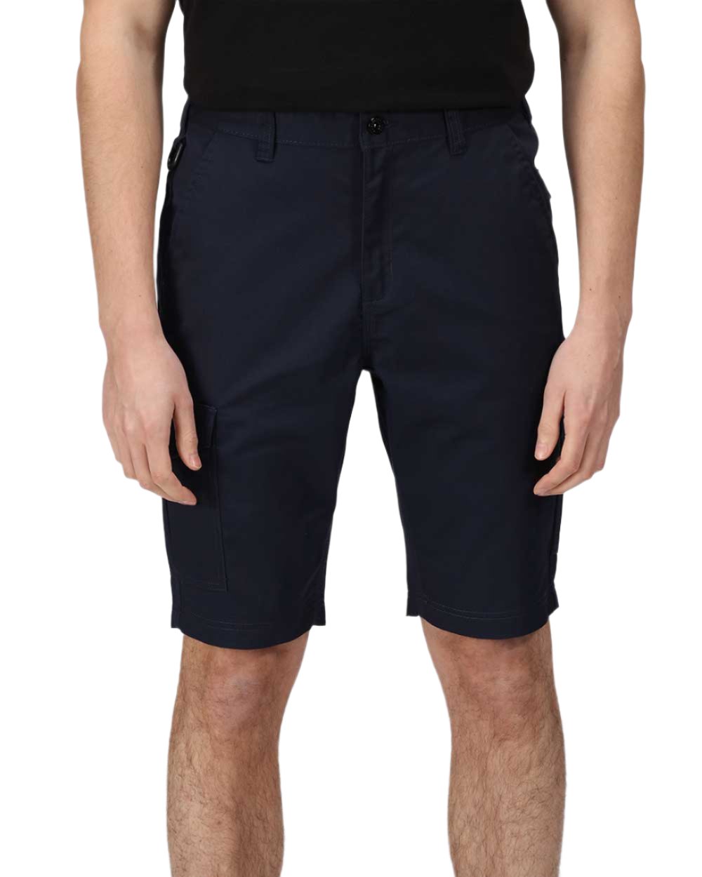 Navy coloured Regatta Pro Cargo Shorts on white background 