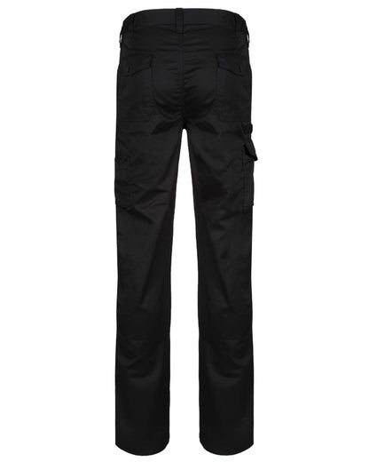 Black coloured Regatta Pro Cargo Trousers on white background 