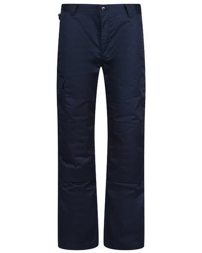 Navy coloured Regatta Pro Cargo Trousers on white background 