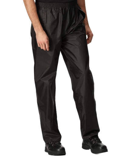 Black Coloured Regatta Pro Stormbreak Waterproof Overtrousers on white background 