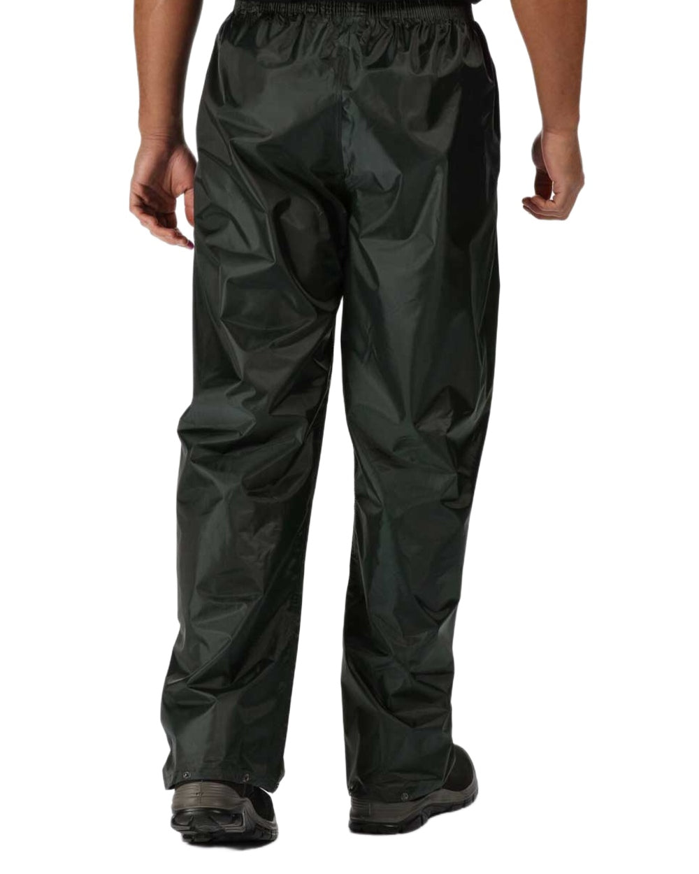 Dark Olive Coloured Regatta Pro Stormbreak Waterproof Overtrousers on white background 