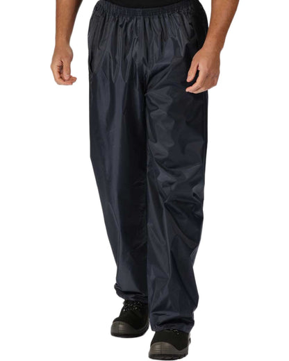 Navy Coloured Regatta Pro Stormbreak Waterproof Overtrousers on white background 