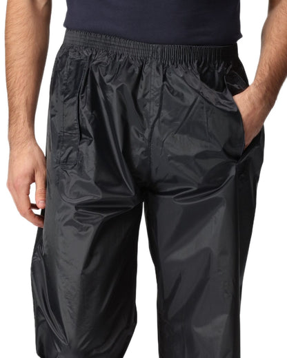 Navy Coloured Regatta Pro Stormbreak Waterproof Overtrousers on white background 
