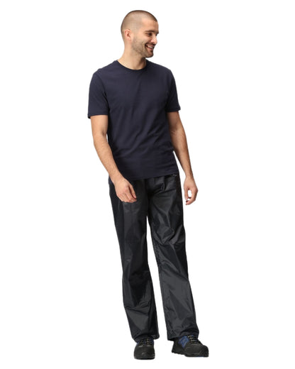 Navy Coloured Regatta Pro Stormbreak Waterproof Overtrousers on white background 