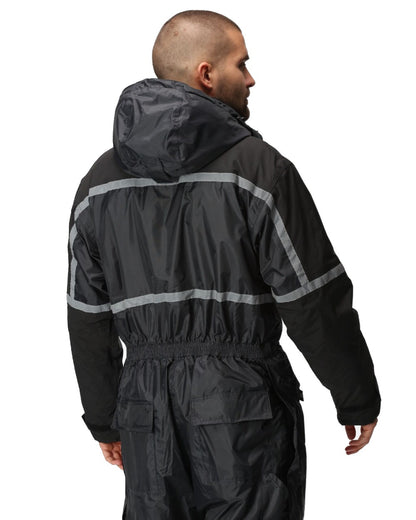 Navy coloured Regatta Pro Waterproof Insulated Coverall on white background 