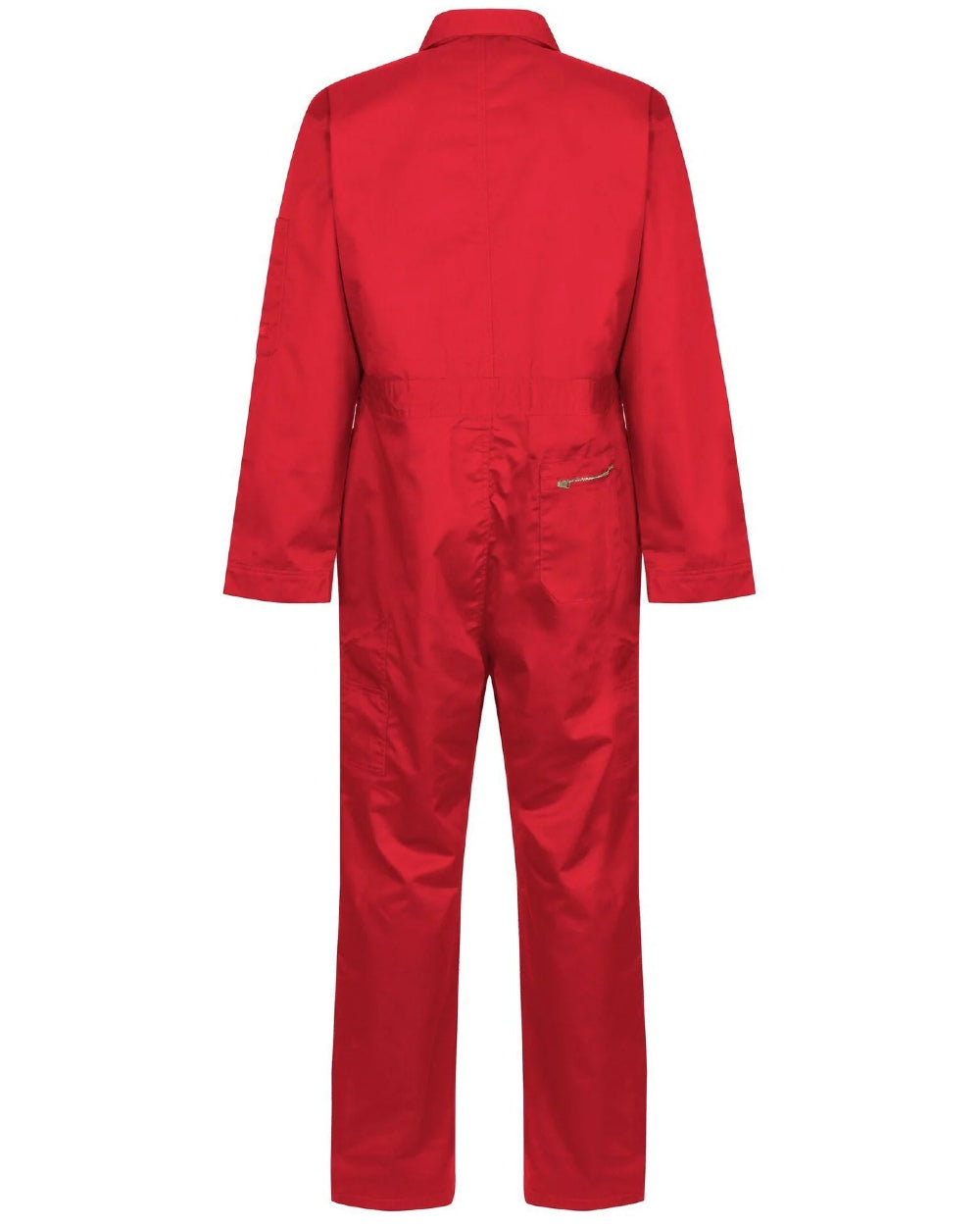 Classic Red coloured Regatta Pro Zip Fasten Coverall on white background 