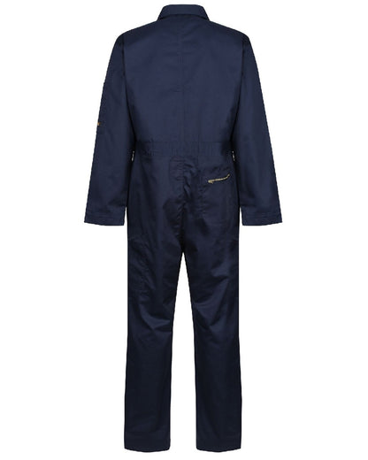 Navy coloured Regatta Pro Zip Fasten Coverall on white background 