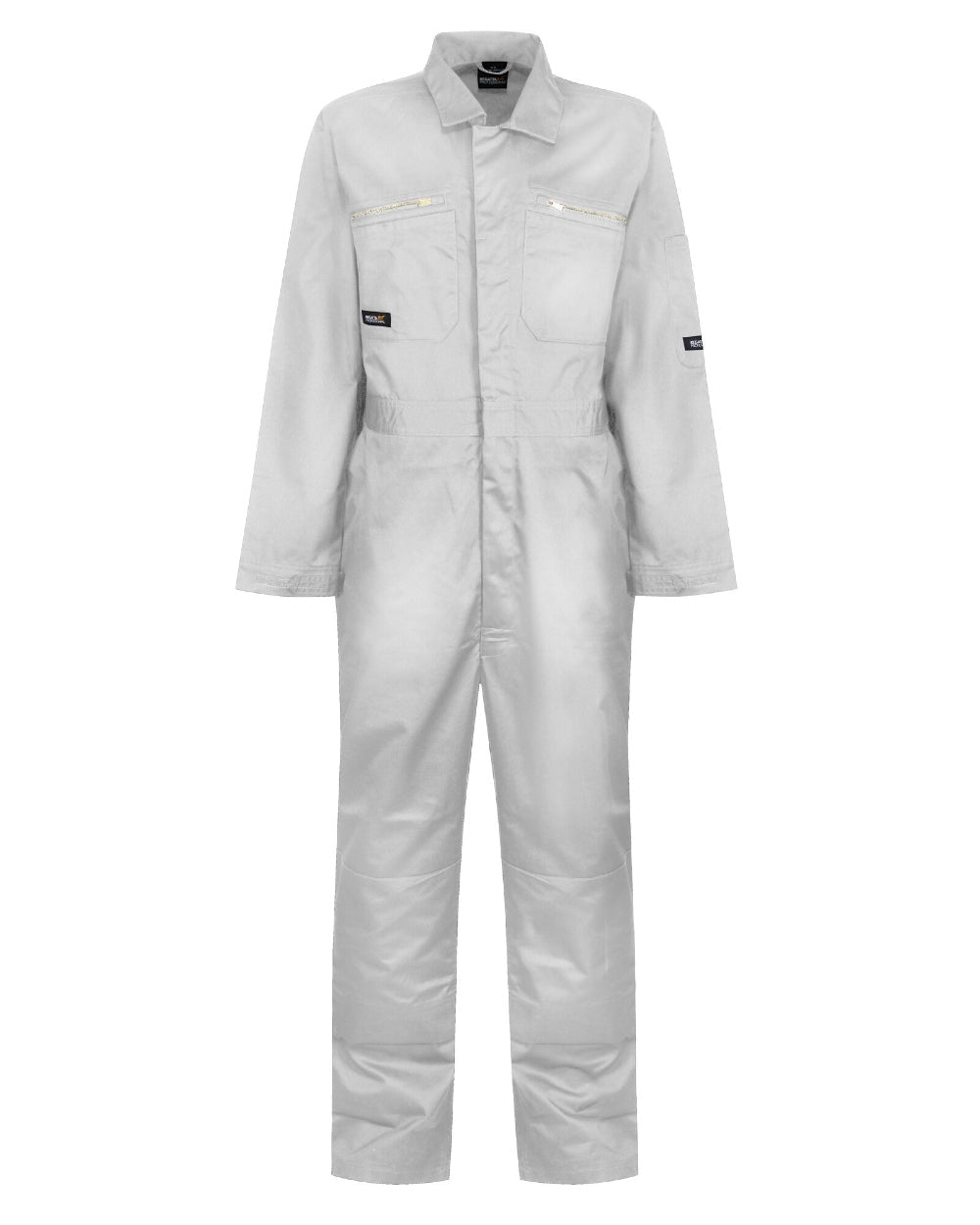 White coloured Regatta Pro Zip Fasten Coverall on white background 