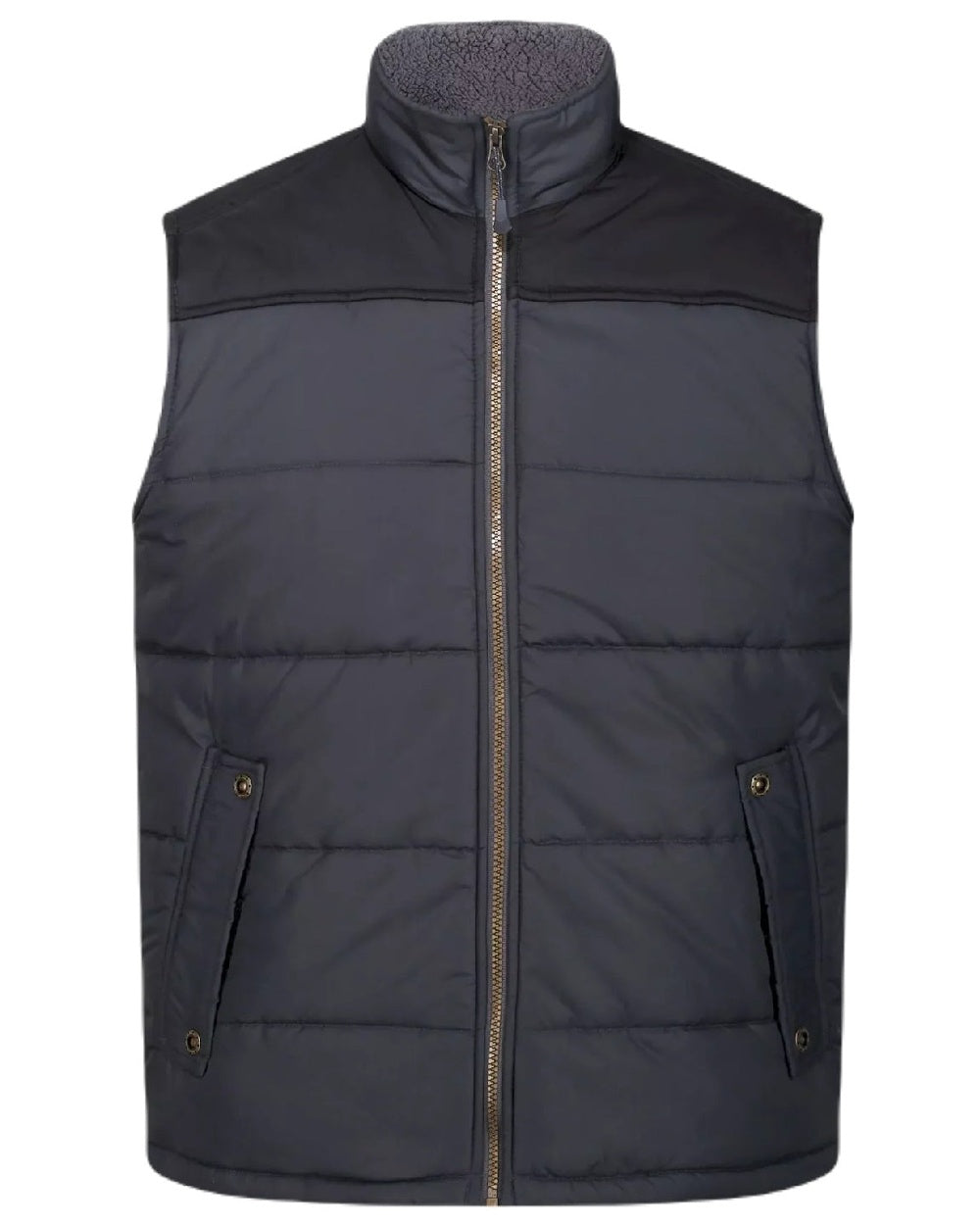 Seal Grey Black coloured Regatta Professional Altoona Insulated Quilted Gilet on white background 