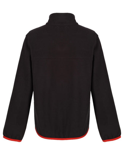 Black coloured Regatta Professional Childrens Full Zip Micro Fleece Jacket on white background 