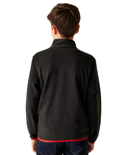 Black coloured Regatta Professional Childrens Full Zip Micro Fleece Jacket on white background 