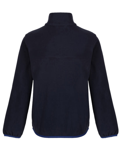 Navy coloured Regatta Professional Childrens Full Zip Micro Fleece Jacket on white background 