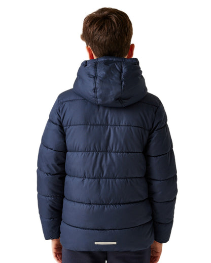 Navy New Royal coloured Regatta Professional Childrens Thermal Jacket on white background 
