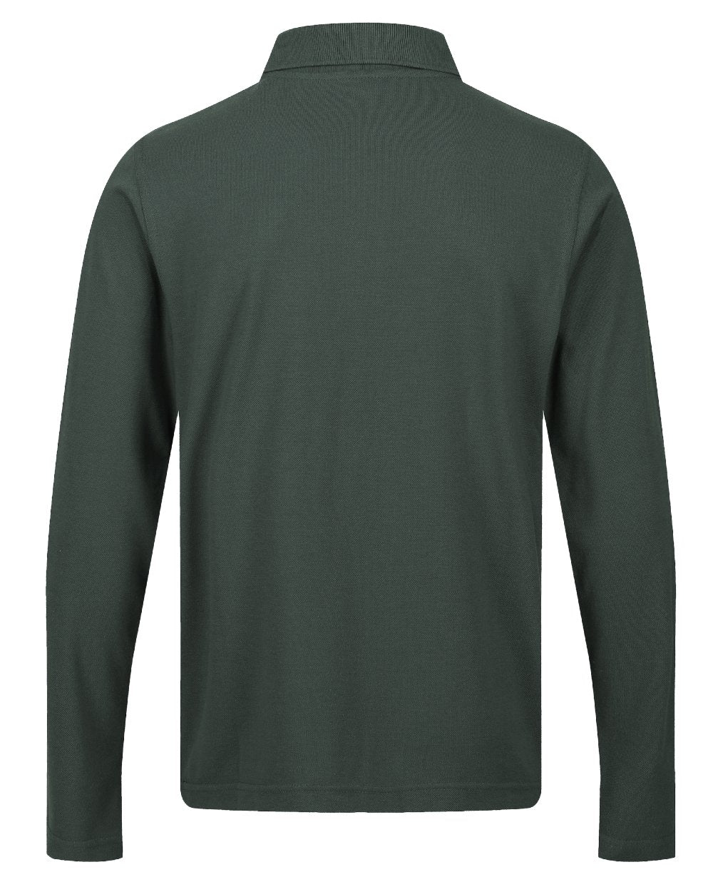 Dark Green coloured Regatta Professional Mens 65/35 Long Sleeves Polo Top on white background 
