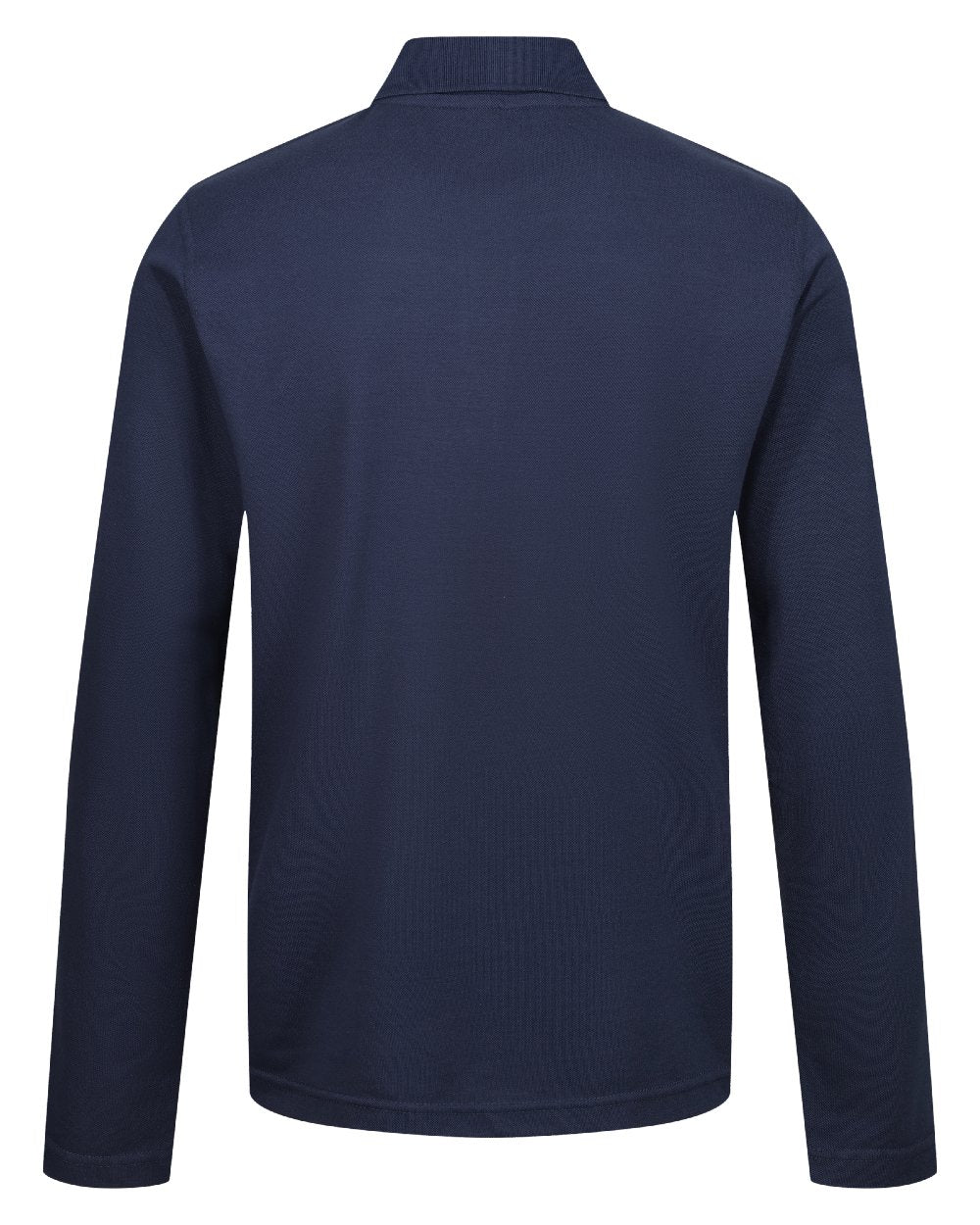 Navy coloured Regatta Professional Mens 65/35 Long Sleeves Polo Top on white background 