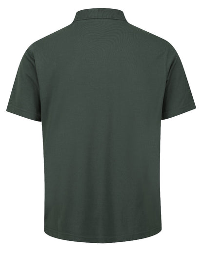 Dark Green coloured Regatta Professional Mens 65/35 Short Sleeves Polo Top on white background 