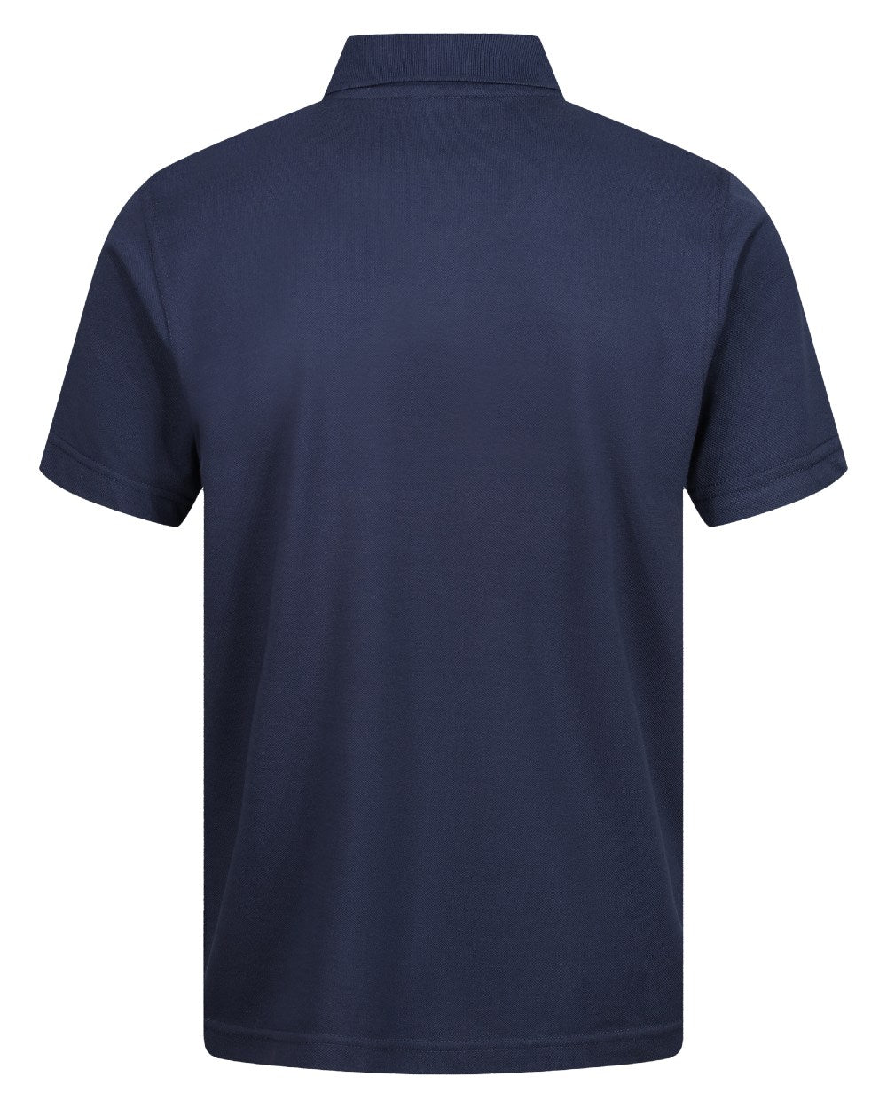 Navy coloured Regatta Professional Mens 65/35 Short Sleeves Polo Top on white background 