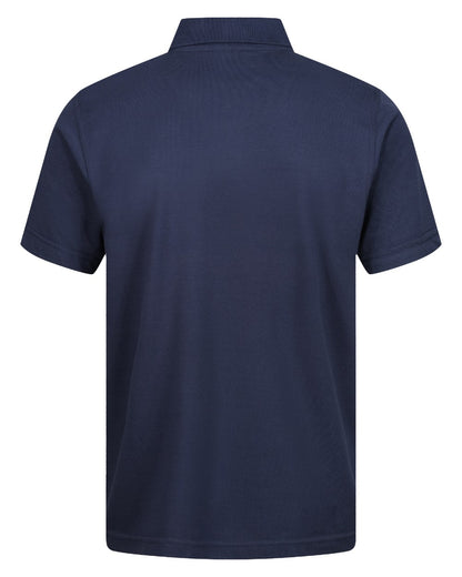 Navy coloured Regatta Professional Mens 65/35 Short Sleeves Polo Top on white background 