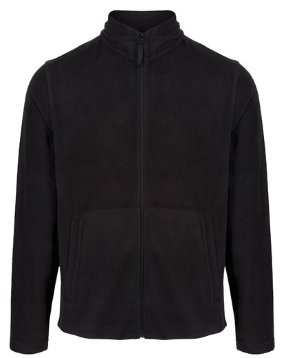 Black coloured Regatta Professional Mens Classic Full Zip Lightweight Microfleece Jacket on white background 