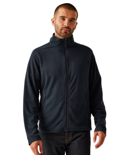 Dark Navy coloured Regatta Professional Mens Classic Full Zip Lightweight Microfleece Jacket on white background 