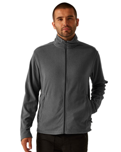 Seal Grey coloured Regatta Professional Mens Classic Full Zip Lightweight Microfleece Jacket on white background 