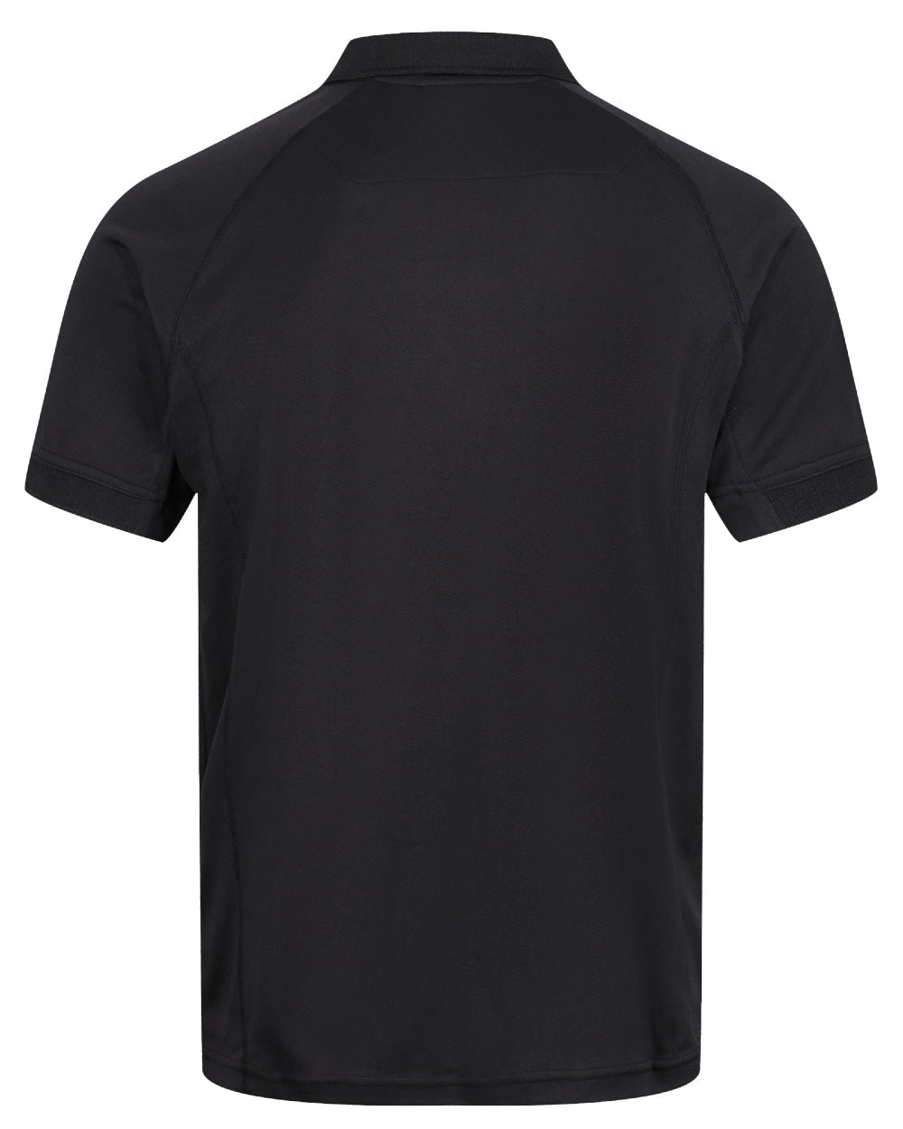 Black coloured Regatta Professional Mens Coolweave Wicking Polo Shirt on white background 