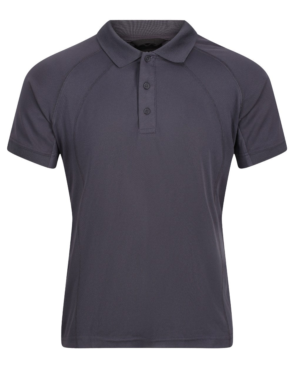 Iron coloured Regatta Professional Mens Coolweave Wicking Polo Shirt on white background 