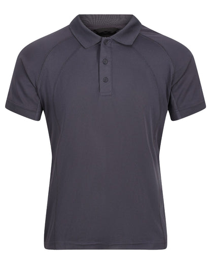 Iron coloured Regatta Professional Mens Coolweave Wicking Polo Shirt on white background 