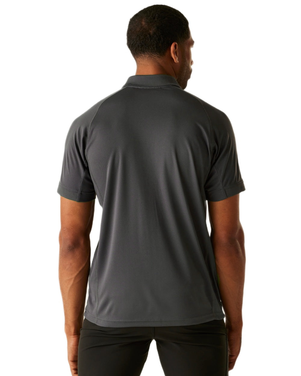 Iron coloured Regatta Professional Mens Coolweave Wicking Polo Shirt on white background 