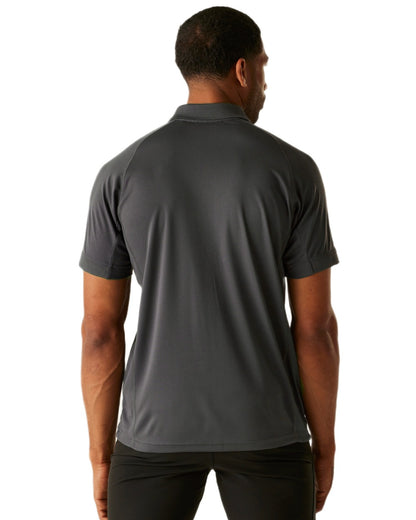 Iron coloured Regatta Professional Mens Coolweave Wicking Polo Shirt on white background 