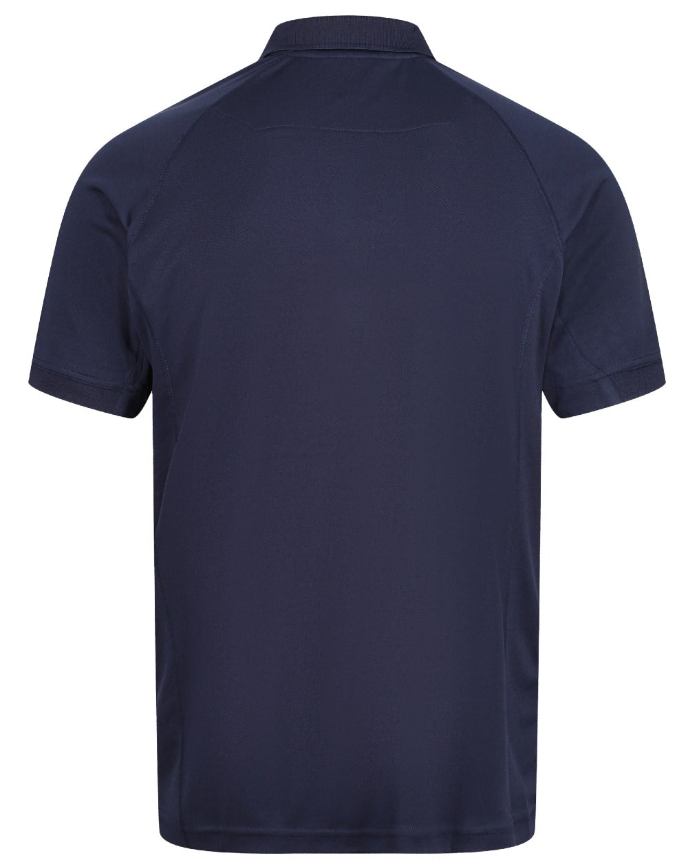 Navy coloured Regatta Professional Mens Coolweave Wicking Polo Shirt on white background 