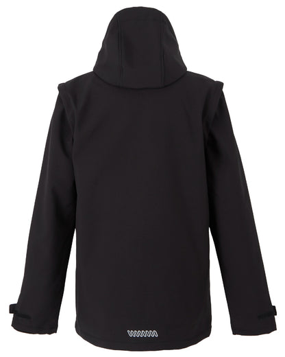 Black coloured Regatta Professional Mens Erasmus 4 In 1 Softshell Jacket on white background 